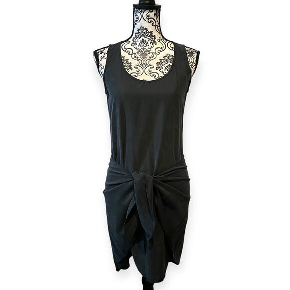 Anthro x Drew Tie Front Knotted Sleeveless Dress Black XS - Picture 2 of 12